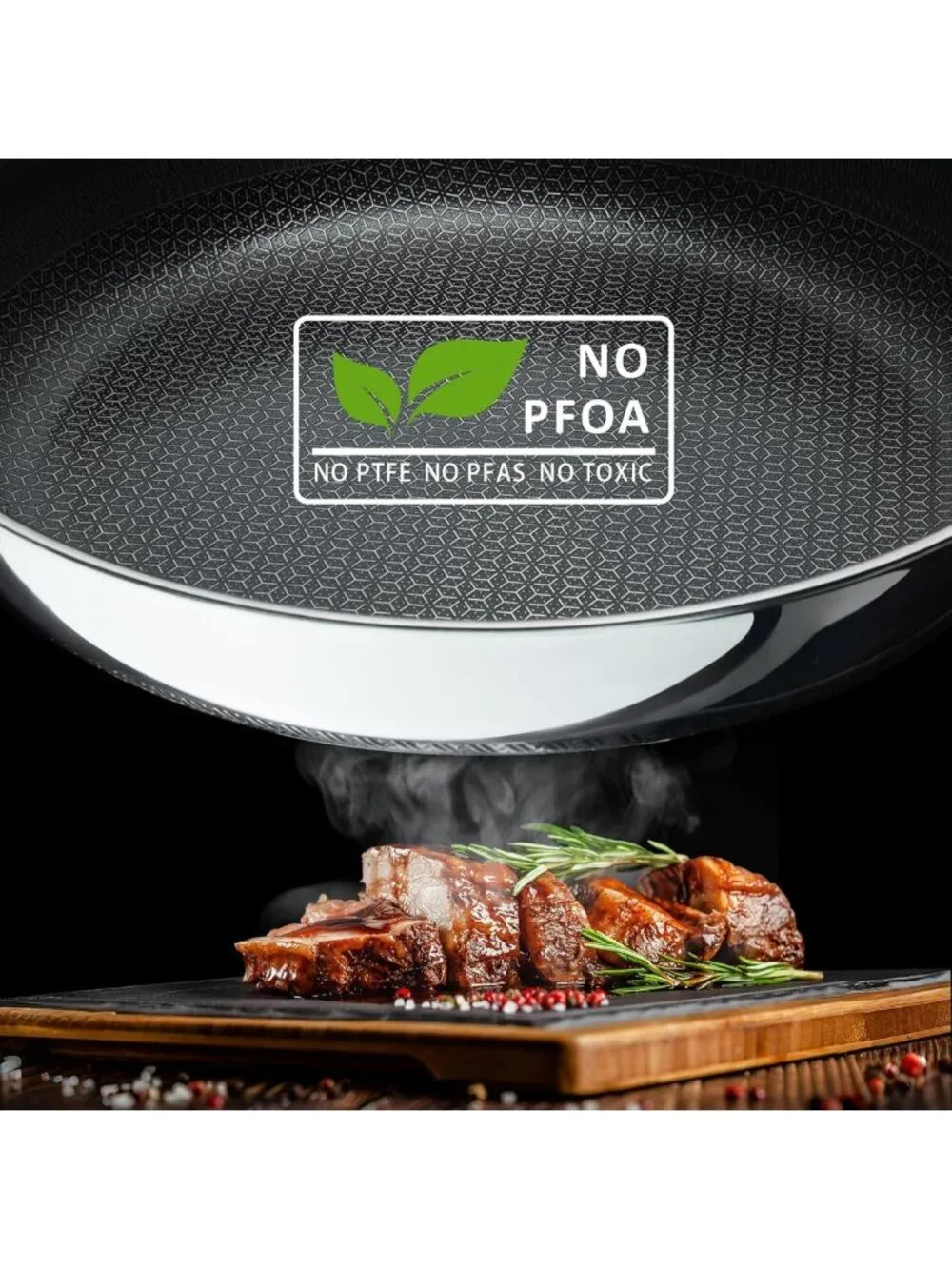 8-Inch Nonstick Hybrid Frying Pan - Induction Safe, Stainless Steel Cookware
